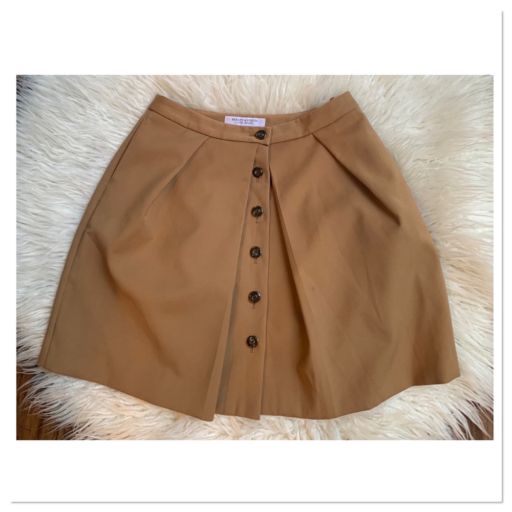 Beauty & Youth x United Arrows Button Front Skirt Brown Lined Size Medium